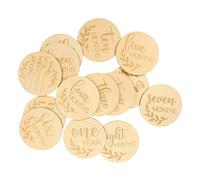 Cartes Étapes Bébé en Bois 14 Pièces Première Période | Disques Beige, Surface Lisse, Accessoire Photo, Idée Présent Naissance