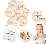 Cartes Étapes Bébé en Bois mois par mois en Français
