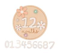 Cartes Étapes Bébé Mensuelles en Bois, 1 Set, Disque Rond