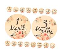 Cartes Étapes Marquantes en Bois Beige pour Bébé, 18 Pièces