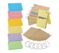 Cartes Flash, 600 PCS Fiches d'index multicolores Révision