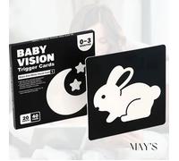 Cartes Flash bébé contraste élevé, 0-3 mois, Noir & blanc, 20 pcs, Stimulation visuelle, Montessori, Jouet éveil, Cadeau naissance
