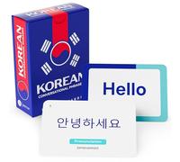Cartes flash coréennes avec audio - 75 phrases de conversation pour débutants et voyageurs - Apprenez la prononciation du hangul et les expressions courantes - Aide à l'étude pour la salle de classe