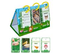 Cartes flash d'animaux - Jeu éducatif assorti, cartes cognitives réalistes | 69 x 6,5 cm - Kit d'apprentissage animal en papier - Bâtisseur de vocabulaire anglais et chinois - Activité d'apprentissage