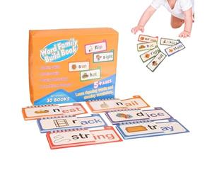 Cartes Flash d'apprentissage du vocabulaire - Kit d'activités de renforcement l'alphabétisation, entraîneur Reconnaissance Mots à Vue, Jeu d'invites d' colorées, boîte Rangement Portable Compact