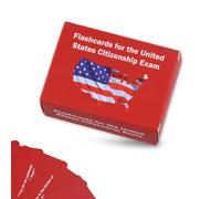 Cartes flash de citoyenneté américaine 2024, 9,4 x 6,6 x 4,3 cm, guide d'étude du test de naturalisation American Civics 100 USCIS Questions Réponses Flashcards