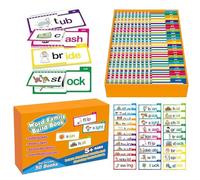 Cartes Flash de la Famille de Mots - Apprentissage Papier, Livre à Rabat de Rimes, Ensemble de Construction de vocabulaire | Parfaitement idéal pour la Pratique précoce de la Lecture, à la Maison