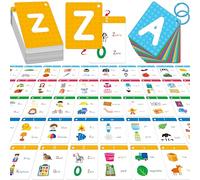 Cartes Flash de l'Alphabet, 52 Cartes de Lettres en Minuscules et Majuscules, Taille Jumbo, Cartes de Sons de Lettres, Reconnaissance des Lettres pour Salle de Classe, Maternelle, Jardin d'enfants