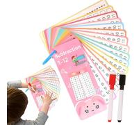 Cartes Flash de mathématiques, cartes d'apprentissage mathématiques, Jeu de division de multiplication de soustraction supplémentaire, Effacer à double cordes éducatives à sec trou pour