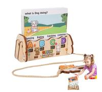 Cartes flash de mots, jeu d'orthographe de mots, Jouet de mots scolaires en bois, Jouet éducatif avec des questions sur les mots, jouet d'entraînement avec des mots dans
