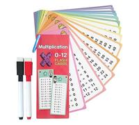 Cartes flash de multiplication, 15 cartes d'apprentissage de multiplication et de division et ensemble de pratique d'équations mathématiques, comprend des stylos effaçables à sec, idéales pour la sall