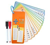 Cartes flash de multiplication, 15 cartes d'apprentissage de multiplication et de division et ensemble de pratique d'équations mathématiques, comprend des stylos effaçables à sec, idéales pour la sall