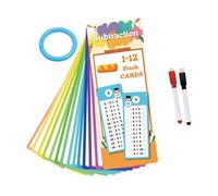 Cartes flash de multiplication - Apprentissage de cartes flash pour de 2 à 4 ans | 15 double face apprennent les tables de 1 à 12 ans | Jeu d'apprentissage interactif avec 2 stylos à sec pour