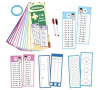 Cartes flash de multiplication - Apprentissage de cartes flash pour de 2 à 4 ans | 15 double face apprennent les tables de 1 à 12 ans | Jeu d'apprentissage interactif avec 2 stylos à sec pour