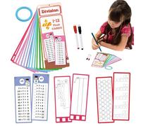 Cartes flash de multiplication - Jeu d'apprentissage interactif double face, cartes d'entraînement mathématiques avec écriture et effaçable et 2 stylos effaçables à sec, outil d'étude