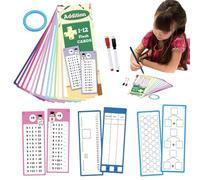 Cartes flash de multiplication - Jeu d'apprentissage interactif double face, cartes d'entraînement mathématiques avec écriture et effaçable et 2 stylos effaçables à sec, outil d'étude