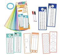 Cartes flash de multiplication - Jeu d'apprentissage interactif double face, cartes d'entraînement mathématiques avec écriture et effaçable et 2 stylos effaçables à sec, outil d'étude