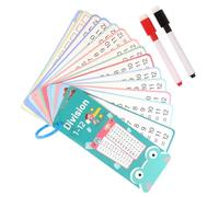Cartes flash de soustraction, jeu de division de multiplication d'addition de soustraction - Cartes éducatives double face effaçables à sec avec trou perforé, apprentissage interactif des enfants pour