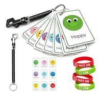 Cartes flash d'émotion avec bracelets d'humeur, porte-clés de communication de sentiments visuels pour l'expression émotionnelle quotidienne, outils sociaux portables pour la maison, l'école et les