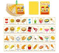 Cartes Flash éducatives Bébé Nourriture Fruits Animaux Papier Cartes Flash d'images à Voir pour enfants étudiants lecture jouets Accueil Jardin d'enfants et école (Delicious food/A)