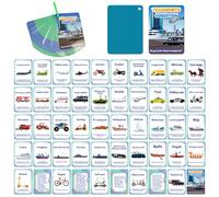 Cartes Flash éducatives Bébé Nourriture Fruits Animaux Papier Cartes Flash d'images à Voir pour enfants étudiants lecture jouets Accueil Jardin d'enfants et école (Transports/B)