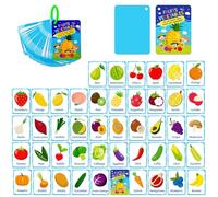 Cartes Flash éducatives Bébé Nourriture Fruits Animaux Papier Cartes Flash d'images à Voir pour enfants étudiants lecture jouets Accueil Jardin d'enfants et école (Fruits)