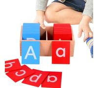 Cartes flash éducatives Jouet d'Orthographe en Alphabet Anglais Minuscule | Cartes éclair lettres minuscules de verre rouge et bleu Pour Interaction Parent Enfant Maison Préscolaire