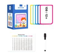 Cartes flash effaçables pour addition, soustraction, multiplication et division - Papier, 3 ans et plus - Enduit d'apprentissage progressif pour les âges