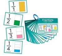 Cartes flash Fraction - Graphiquement - Aides d'apprentissage des mathématiques illustrées pour les enfants de 8 ans et plus, 35 ans - Ensemble de cartes, au design coloré