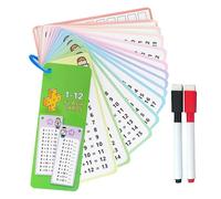 Cartes flash mathématiques, cartes à jouer multiplication - 15 cartes flash pour étudier | Aides à l'apprentissage de la multiplication domestique Cartes avec stylos effaçables à sec Apprendre les