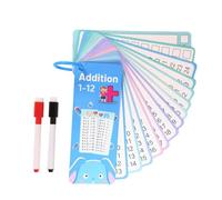 Cartes flash mathématiques, cartes d'apprentissage mathématiques, jeu de division de multiplication par subtraction - Effacement à sec - Trou d'éducation double face - Cartes perforées pour la