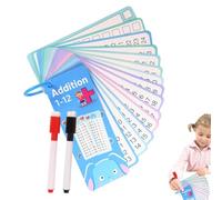 Cartes flash mathématiques, cartes d'apprentissage mathématiques, jeu de soustraction département de multiplication - Effacement à sec double face carte flash éducative trou pour apprentissage