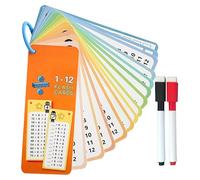 Cartes Flash mathématiques, cartes de jeu de multiplication | 15X Cartes Flash d'équations mathématiques - Division pratique étudiant les cartes flash avec des stylos effaçables à sec pour les classes