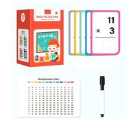 Cartes flash mathématiques effaçables pour addition, soustraction, multiplication et division - progressif à partir de 3 ans - papier, revêtement apprenant