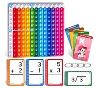 Cartes Flash Mathématiques pour Enfants,Avec Popit Fidget,288 Cartes d'Addition,Soustraction,Multiplication et Division,1ère à 6ème Année,Outils Éducatifs pour École à Domicile et Jeux de Mathématique