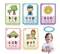 Cartes Flash Mots Fréquents - 70 Cartes de Lecture pour Débutants,Jeu Éducatif Puzzle Phonétique pour Dès 3 Ans Maison Voyage Salle de Classe Garderie École à la Maison
