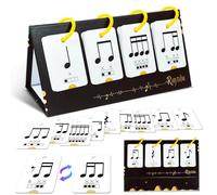Cartes flash musicales - Support 8,38 pouces | Carton métallique - Lot de 75 fournitures pour professeurs de musique avec changement de page vertical, symboles de rythme, notes théoriques paires