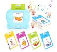 Cartes Flash Parlantes, Cartes éducatives 224 Mots, Bilinguisme Anglais-français, Jouet Educatif pour écouter et Apprendre, Jouet Enfant 3 4 5 6 Ans pour Garçons et Filles, Cadeau Enfant(Bleu)