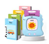 Cartes Flash Parlantes Cartes éducatives pour Enfants de 2+ Ans 112 Feuilles 224 Mots Talking Flash Cards Jouets éducatifs Montessori pour écouter et Apprendre (Allemand/Anglais/Bilingue Bleu)