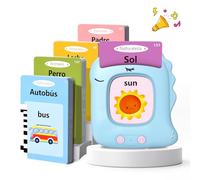 Cartes Flash Parlantes Cartes éducatives pour Enfants de 3+ Ans(Bleu) | Talking Flash Cards 112 Feuilles 224 Mots pour jeux educatif Montessori pour écouter et Apprendre, Français/Anglais/Bilingue