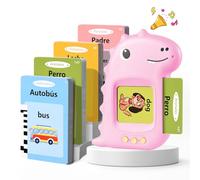 Cartes Flash Parlantes Cartes éducatives pour Enfants Talking Flash Cards 112 Feuilles 224 Mots De 3+ Ans Montessori Jouets éducatifs pour Enfants Cadeaux d'anniversaire pour (Rose Espagnol)