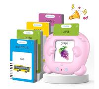 Cartes Flash Parlantes Cartes éducatives pour Enfants Talking Flash Cards 112 Feuilles 224 Mots De 3+ Ans Montessori Jouets éducatifs pour Enfants Cadeaux d'anniversaire pour Enfants(Rose)