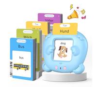 Cartes Flash Parlantes Cartes éducatives pour Enfants Talking Flash Cards 112 Feuilles 224 Mots De 3+ Ans Montessori Jouets éducatifs pour Enfants (Allemand Bleu)