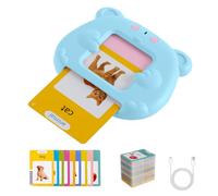 Cartes Flash Parlantes,Cartes Flash pour Tout-Petits avec 510 Mots Courants,Jouets éducatifs Montessori,Jouet d'apprentissage linguistique pour Enfants âgés de 3, 4, 5 et 6 Ans Enfants(Bleu)