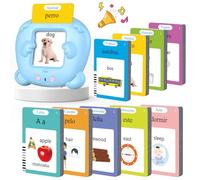 Cartes flash parlantes espagnoles, jouets pour enfants de 3 ans et plus (bleu)