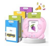 Cartes Flash Parlantes Jeux Educatif pour Enfants de 3+ Ans(Rose) | Cartes éducatives Montessori Talking Flash Cards 112 Feuilles 224 Mots pour Apprendre a Parler, Français/Anglais/Bilingue