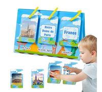 Cartes Flash pour - Ensemble Portable de 72 Cartes d'attractions mondiales, çartes d'apprentissage des Premiers Mots | Apprentissage pédagogique pour l'éducation spécialisée en Langues, la Mat
