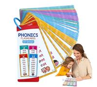 Cartes flash pour jeux de phonétique - Carte éducative en papier de taille standard | Sight Words Phoñics avec mélanges de lecture, orthographe Jeu de mots visuels | Activités scolaires