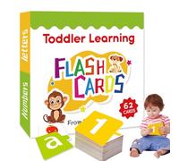 Cartes Flash pour la Maternelle, Cartes numériques - Ensemble de 60 Cartes éducatives | Cartes d'apprentissage Double Face Lettres, Couleurs, Formes et Chiffres, Cartes d'éveil intellectuel pour