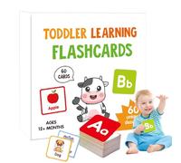 Cartes Flash pour Tout-Petits - Ensemble de 60 Alphabet - Mots à Vue Double Face Cartes Flash, activités d'apprentissage préscolaire pour l'école à Domicile